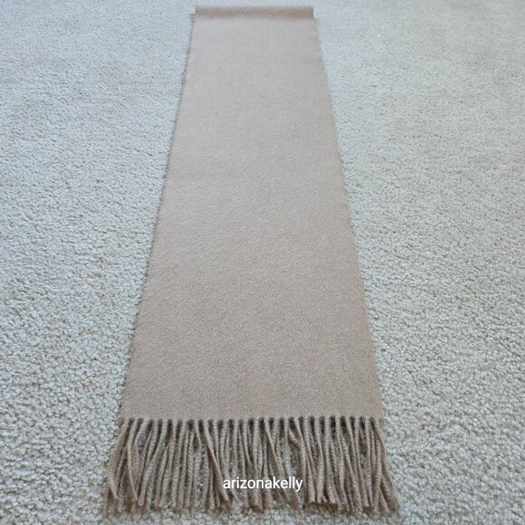 Nordstrom Cashmere Camel Woven Fringe Scarf Tan - Picture 4 of 14
